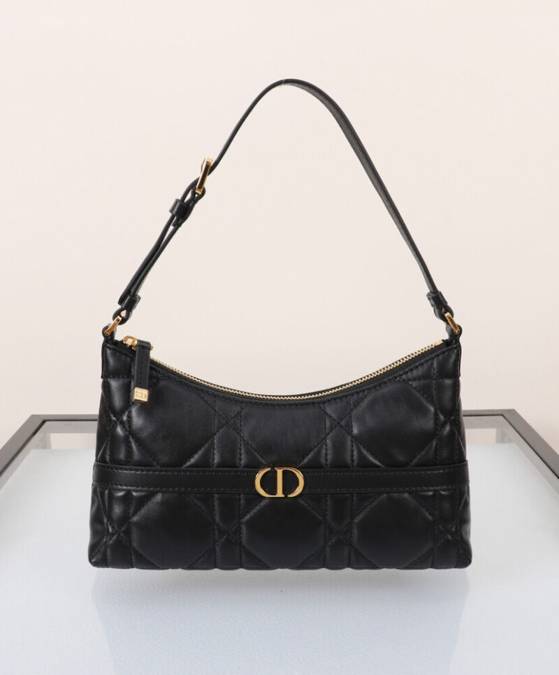 Christian Dior Miss Caro Mini Hobo Shoulder Bag Black